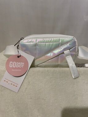 Iridescent White Crossbody Bag